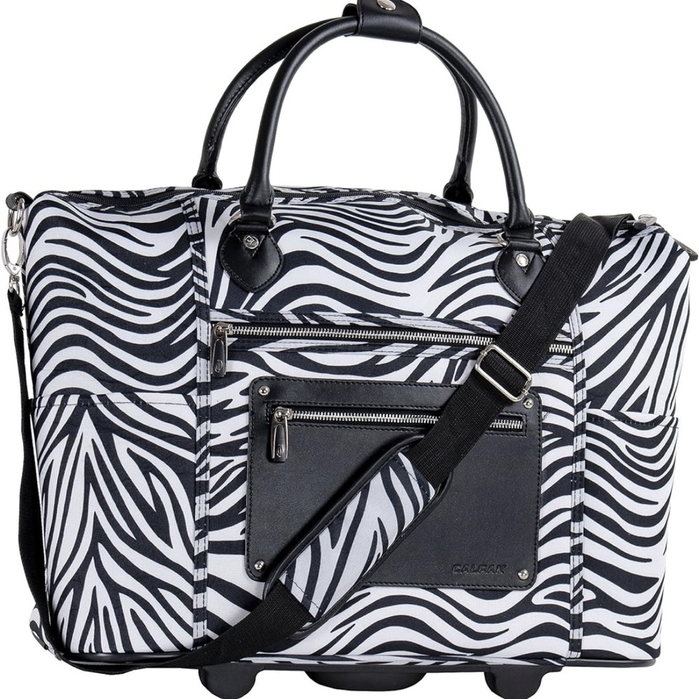 Calpak Zebra Stripe NWT Zanny 21" Rolling Tote